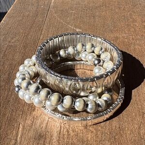 Silver Beaded Bracelets